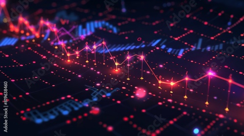 Data Points: Highlight specific data points along the investment charts with glowing dots or markers, making it clear where significant growth or milestones occur. Generative AI