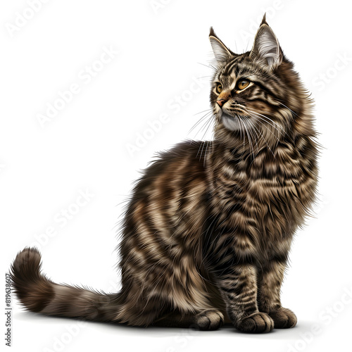 Vector 3D illustration of a american bobtail cat breeds on a white background. Suitable for crafting and digital design projects.[A-0002]