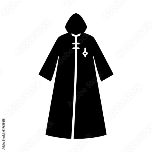 Stylish Djellaba Silhouette: Contemporary Vector Art of Timeless Charm and Cultural Significance of North African Robes- Minimalist Djellaba Vector- Djellaba Illustration.