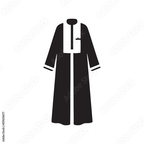 Stylish Djellaba Silhouette: Contemporary Vector Art of Timeless Charm and Cultural Significance of North African Robes- Minimalist Djellaba Vector- Djellaba Illustration.