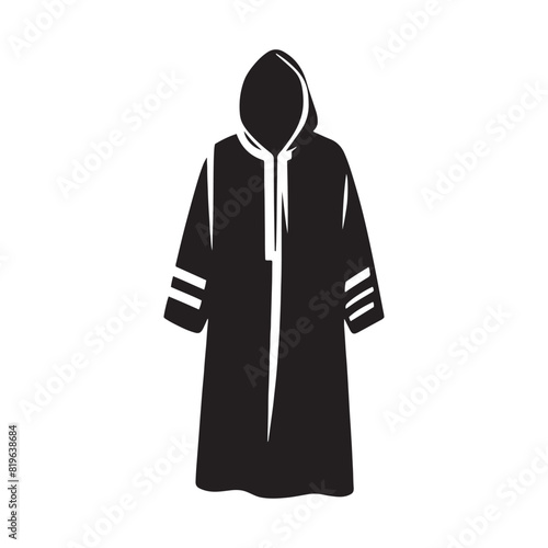 Stylish Djellaba Silhouette: Contemporary Vector Art of Timeless Charm and Cultural Significance of North African Robes- Minimalist Djellaba Vector- Djellaba Illustration.