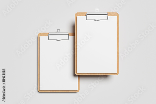 Clipboard with A4 blank paper for food menu mockups and more