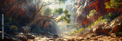 Uncharted Territory: Exploring Australia s Hidden Canyons   Immersive Photo Realistic Journey Through Dramatic Landscapes and Untouched Wilderness for Adventurous Explorers. Discov photo