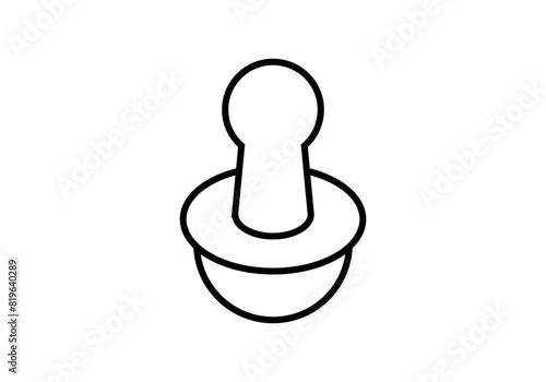 Icono negro de chupete en fondo blanco.