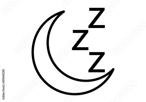 Icono negro de una luna con z de dormir.