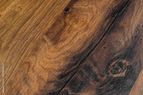 Stare ciemnobrązowe drewno dębowe struktura z bliska photo