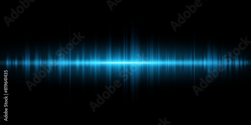 Glowing blue vibrations isolated on black background. Glow voice pattern. Abstract light effect. Vector illustration. EPS 10.