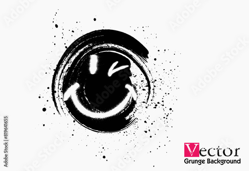 smiling face emoji character. Spray Painted Graffiti smiling face emoticon isolated . vector illustration, Spray Painted Graffiti smiling face emoticon isolated