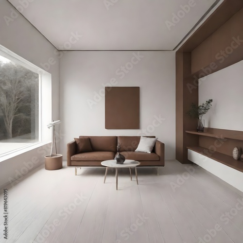 minimal room white color tone AI generative