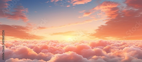 Background of a sunset or sunrise sky with clouds in the morning suitable for copy space image