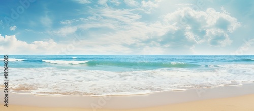 Beautiful ocean beach with sand copy space image