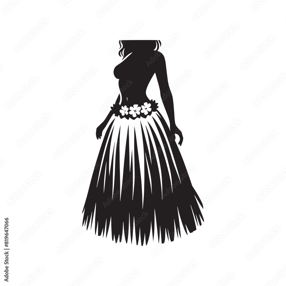 Tropical Hula Skirt Silhouette: The Vibrant Spirit and Cultural Iconography of Hawaiian Dance Attire- Minimalist Hula Skirt Vector- Hula Skirt Illustration. Tropical Hula Skirt Silhouette: The Vibrant Spirit and Cultural Iconography of Hawaiian Dance Attire- Minimalist Hula Skirt Vector- Hula Skirt Illustration.