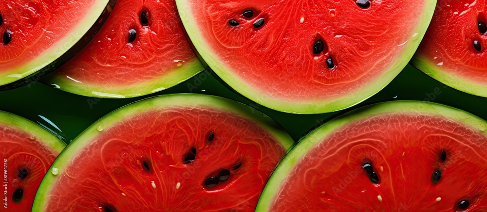 Fresh and vibrant colors can be created with watermelon making it perfect for a copy space image Fresh and vibrant colors can be created with watermelon making it perfect for a copy space image