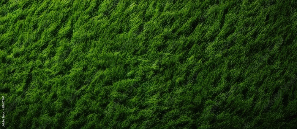 Green textured artificial grass field for various sports with copy space image Green textured artificial grass field for various sports with copy space image
