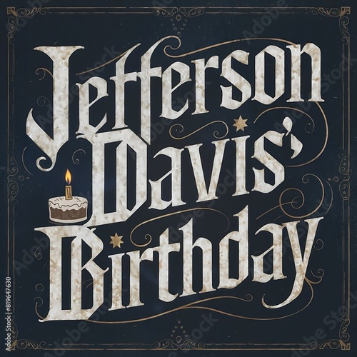 Jefferson Davis' Birthday, typography photo