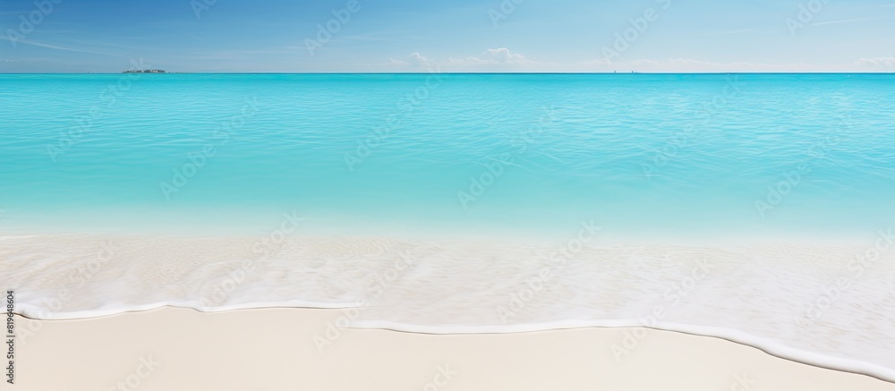 Beach with white sands and clear turquoise water perfect for a copy space image Beach with white sands and clear turquoise water perfect for a copy space image