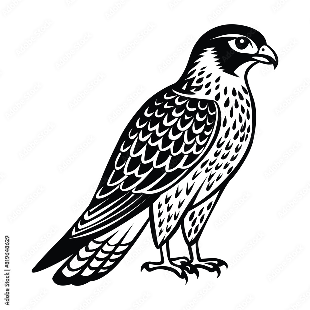 Fototapeta premium silhouette of a falcon illustration 