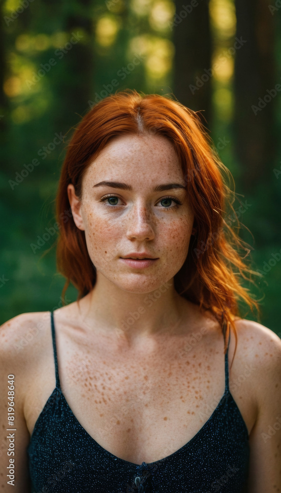 Young beautiful woman with lots of freckles on skin Young beautiful woman with lots of freckles on skin