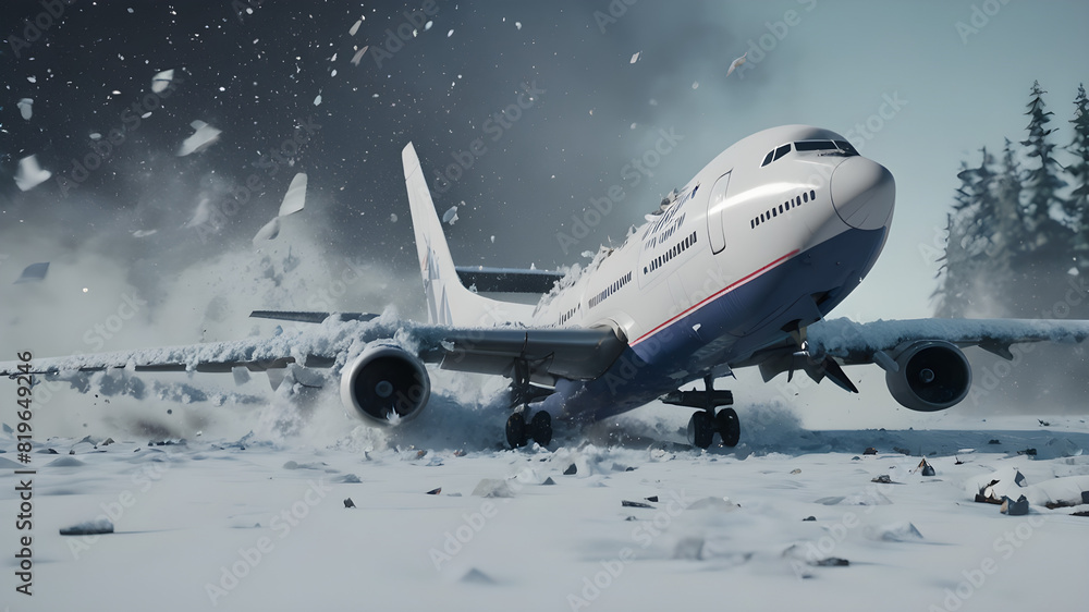 A PLANE CRASHING IN THE SNOW .ultrarealistic 8k A PLANE CRASHING IN THE SNOW .ultrarealistic 8k