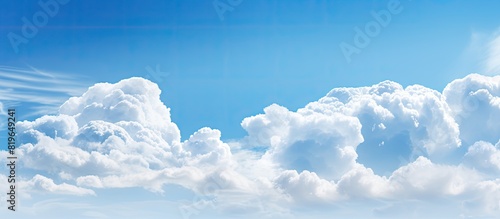 Partly cloudy sky in a bright morning with copy space image photo