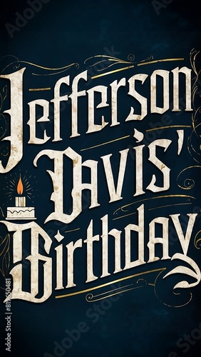 Jefferson Davis' Birthday, typography photo