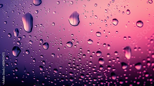 Wallpaper Mural Water drops on glass, gradient background in purple and pink Torontodigital.ca