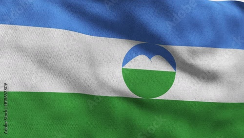 High detailed flag of Kabardino Balkaria. National Kabardino Balkaria flag. 3D Render. photo