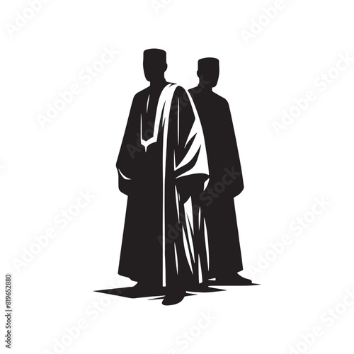Minimalist Thobe Vector Silhouette: The Elegance and Cultural Heritage of Middle Eastern Men's Traditional Attire- Thobe Illustration - Thobe Vector Silhouette.