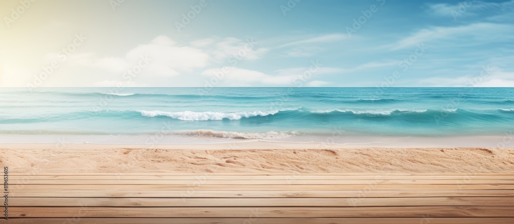 A sunny summer day with a picturesque view of the sea sand and sky in the background ready for a picturesque photograph with copy space image A sunny summer day with a picturesque view of the sea sand and sky in the background ready for a picturesque photograph with copy space image