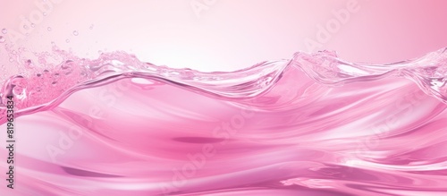 Clear pink water texture with ripples bubbles and waves in sunlight for a summer themed banner with copy space image for cosmetics like moisturizers and toners