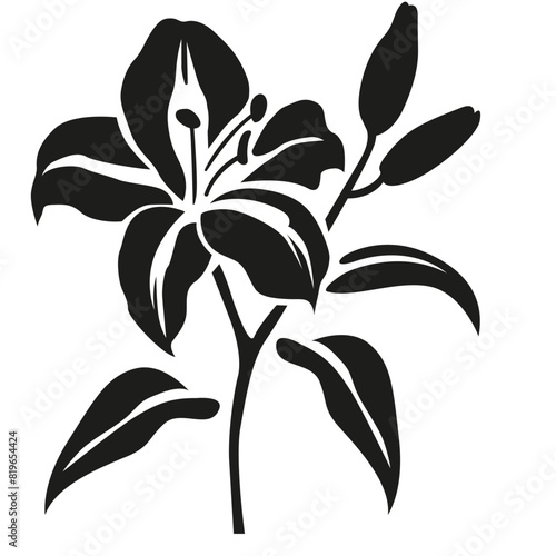 Lily flower stencil
