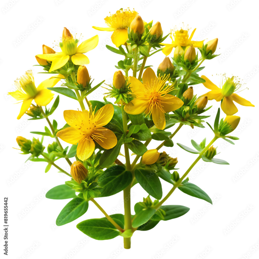 Obraz premium st john s wort plant on transparent background