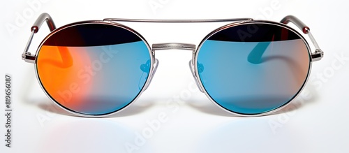 Isolated sunglasses on a white background for use in a portrait with copy space image