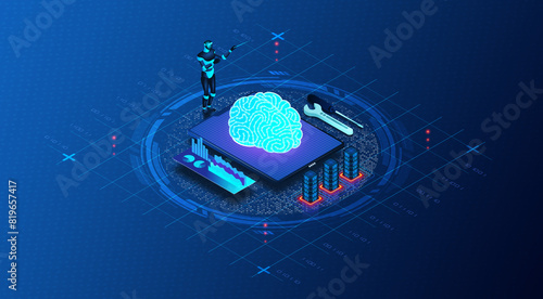 AIOps Concept - Artificial Intelligence for IT Operations - 3D Illustration