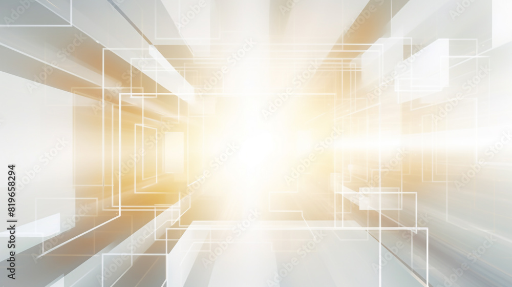 Naklejka premium Modern gold and light grey square overlapped pattern on background with shadow. white background. Minimal geometric white light background abstract design. Elegant white and gold Background.