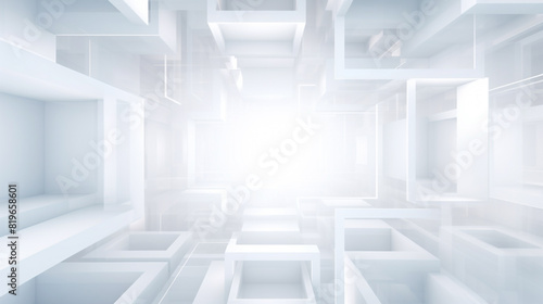 abstract white square light glowing technology communication concept background.