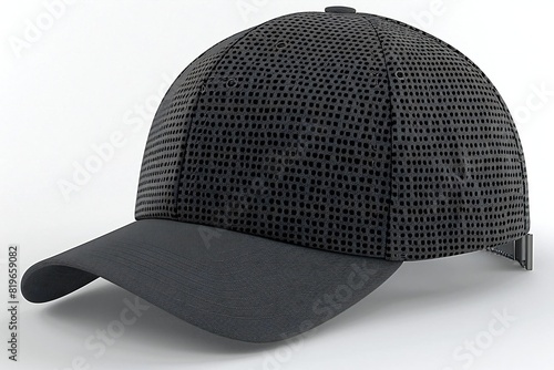 Reversible Black Baseball Cap Mockup on Grey Background photo