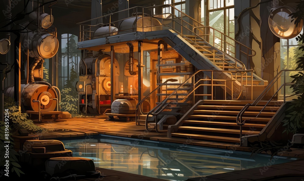 Sauna background flat design side view eclectic thermal bath theme animation Tetradic color scheme Sauna background flat design side view eclectic thermal bath theme animation Tetradic color scheme