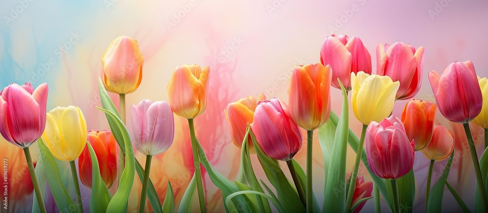 Vibrant tulips displayed with copy space image Vibrant tulips displayed with copy space image