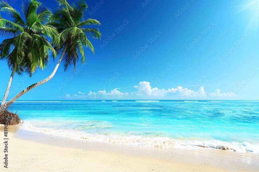 Coconut Palm Trees on a Clear Background