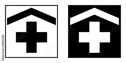 ofvs600 OutlineFilledVectorSign ofvs - hospital medical vector icon . isolated transparent . black outline filled version . AI 10 / EPS 10 . g11943