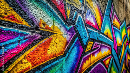 A close-up shot of a graffiti tag sprayed on a textured concrete wall  showcasing the raw energy and expression of street art 