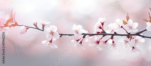 Selective focus on a spring blossom tree with a soft background ideal for a copy space image