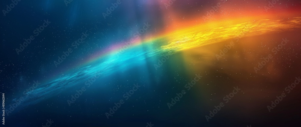 Rainbow in the dark sky, blue and yellow gradient, closeup, texture background, grainy, smooth gradient, textured gradient, 