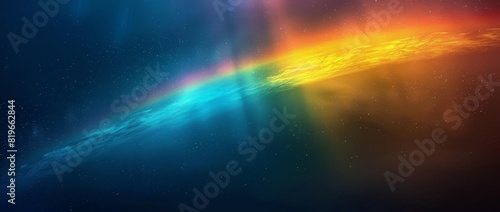 Rainbow in the dark sky  blue and yellow gradient  closeup  texture background  grainy  smooth gradient  textured gradient  