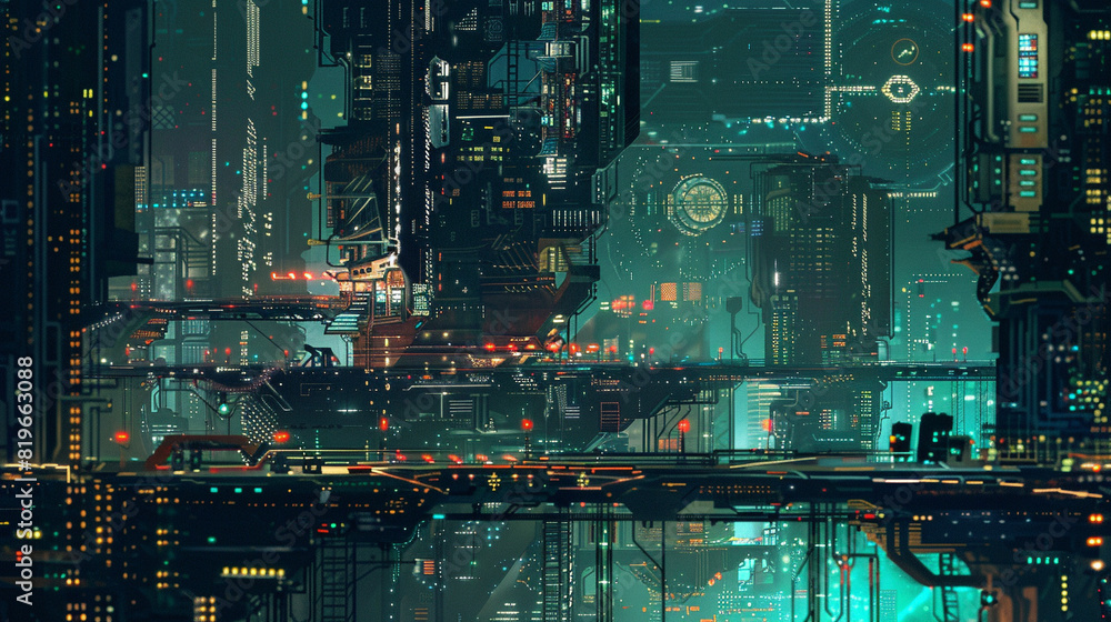 サイバーパンクな都市の夜景 Generative AI サイバーパンクな都市の夜景 Generative AI