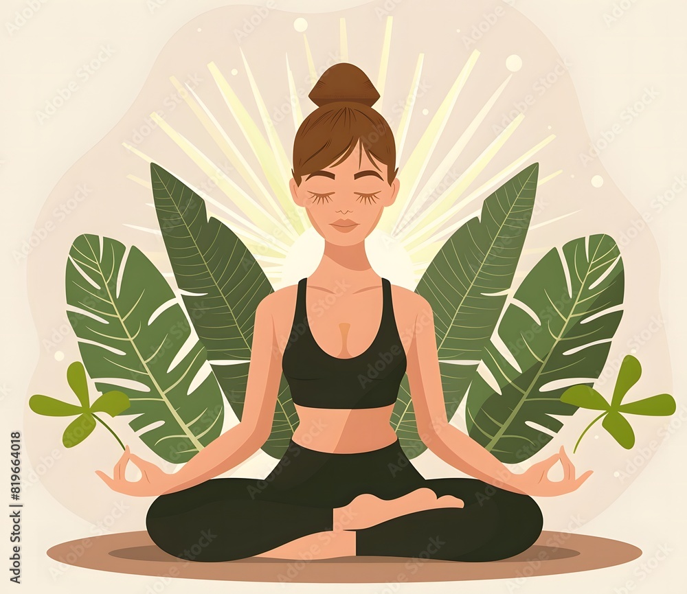 illustration of a woman doing yoga,international yoga day illustration of a woman doing yoga,international yoga day