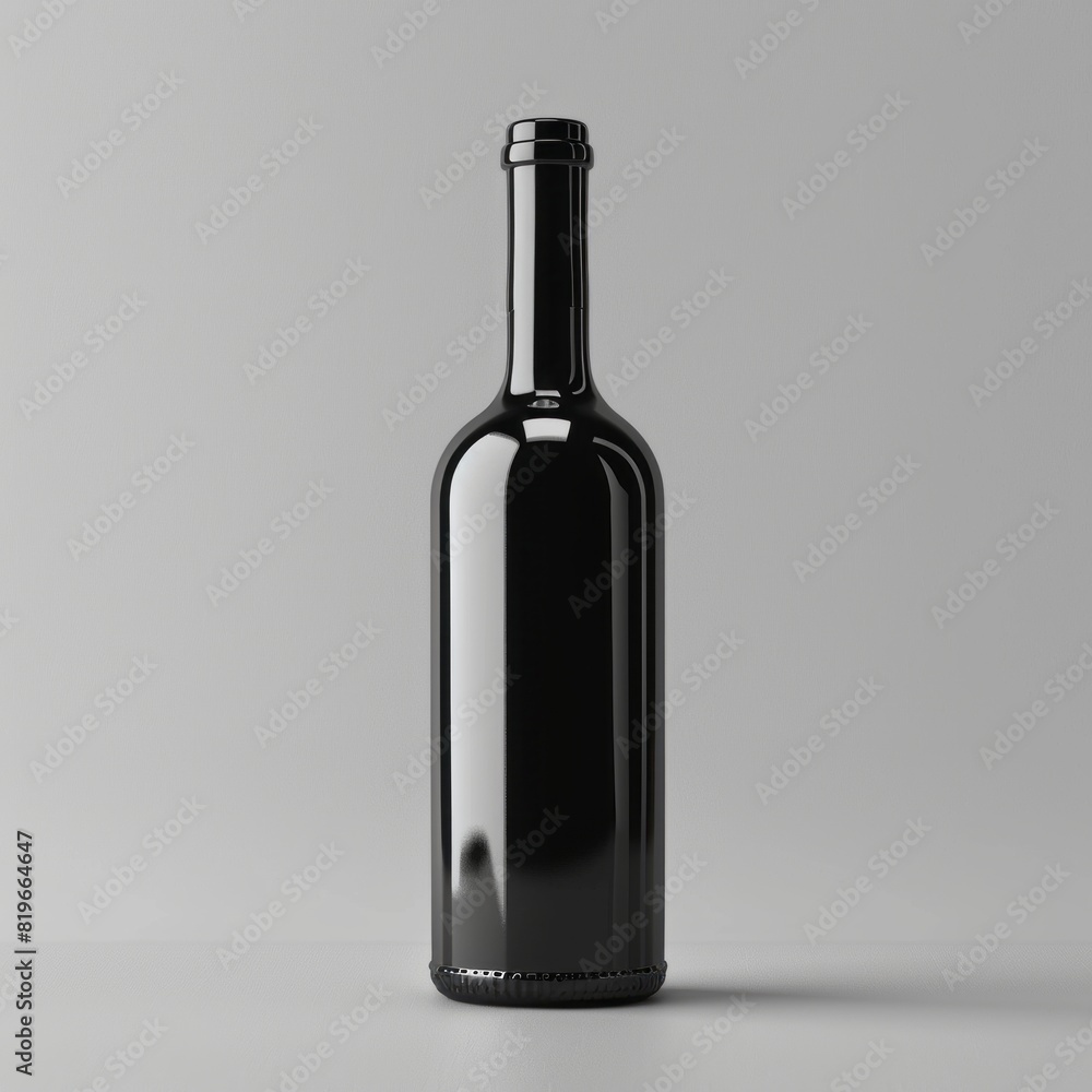 Wine bottle on black background with reflection Wine bottle on black background with reflection