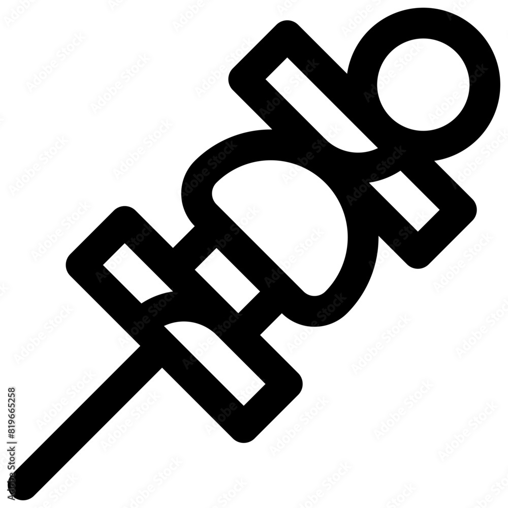 Skewer. Editable stroke vector icon. Skewer. Editable stroke vector icon.