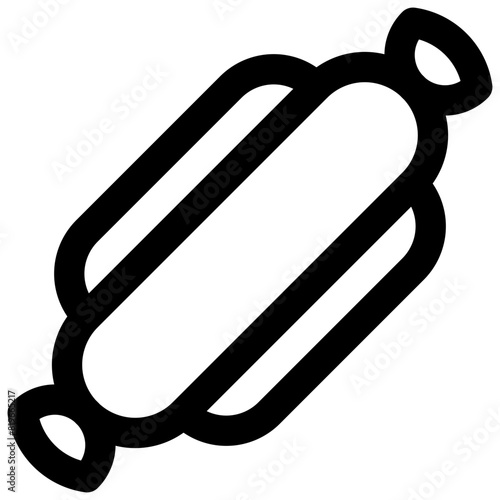 Hot dog. Editable stroke vector icon.